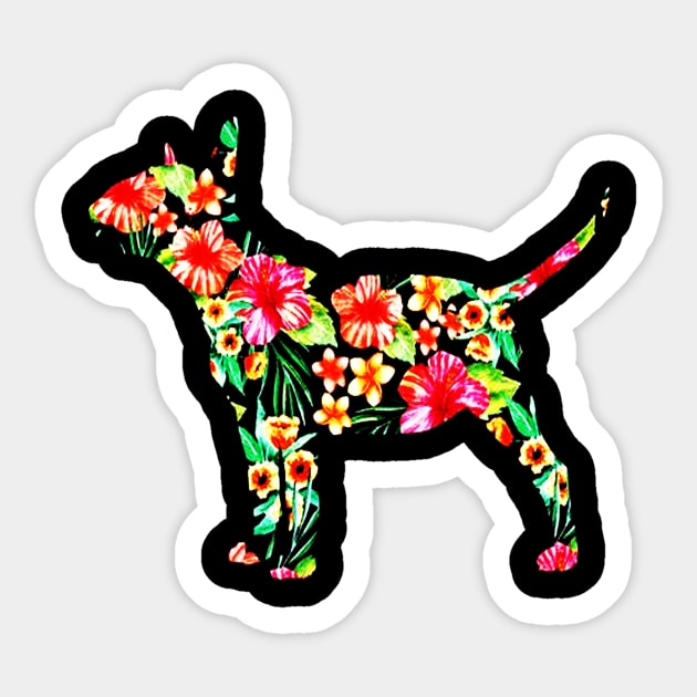 Bull Terrier Flower Sticker by mikadigital